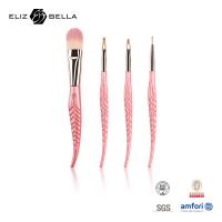 China 4pcs Travel Makeup Brushes With 100% Synthetic Hair And Plastic Handle With Special Tail Handle factory