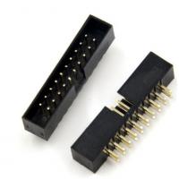 China 2.54mm Shrouded Box Header IDC Socket Connector 2X10PIN  Black With Golden Or Sliver Pins factory