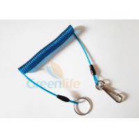china Transparent coiled security tethers , Snap Hook Split Ring quick release lanyard