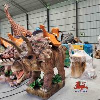 Quality Indoor Animatronic Triceratops Ride On Dinosaur Customized Size for sale