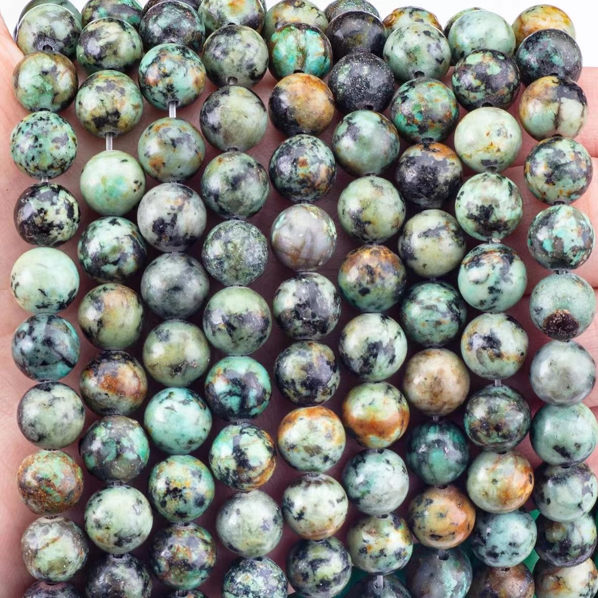 China Handmade DIY Jewelry Making 8mm Africian Turquoise Crystal Beads Loose Gemstone Beads factory