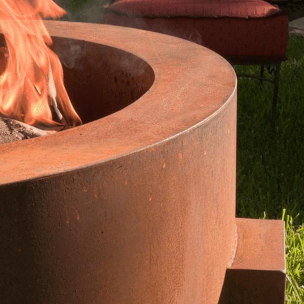 Quality 91cm outdoor Corten Steel Fire Table 2.9ft Custom Wood Burning Fire Pit for sale