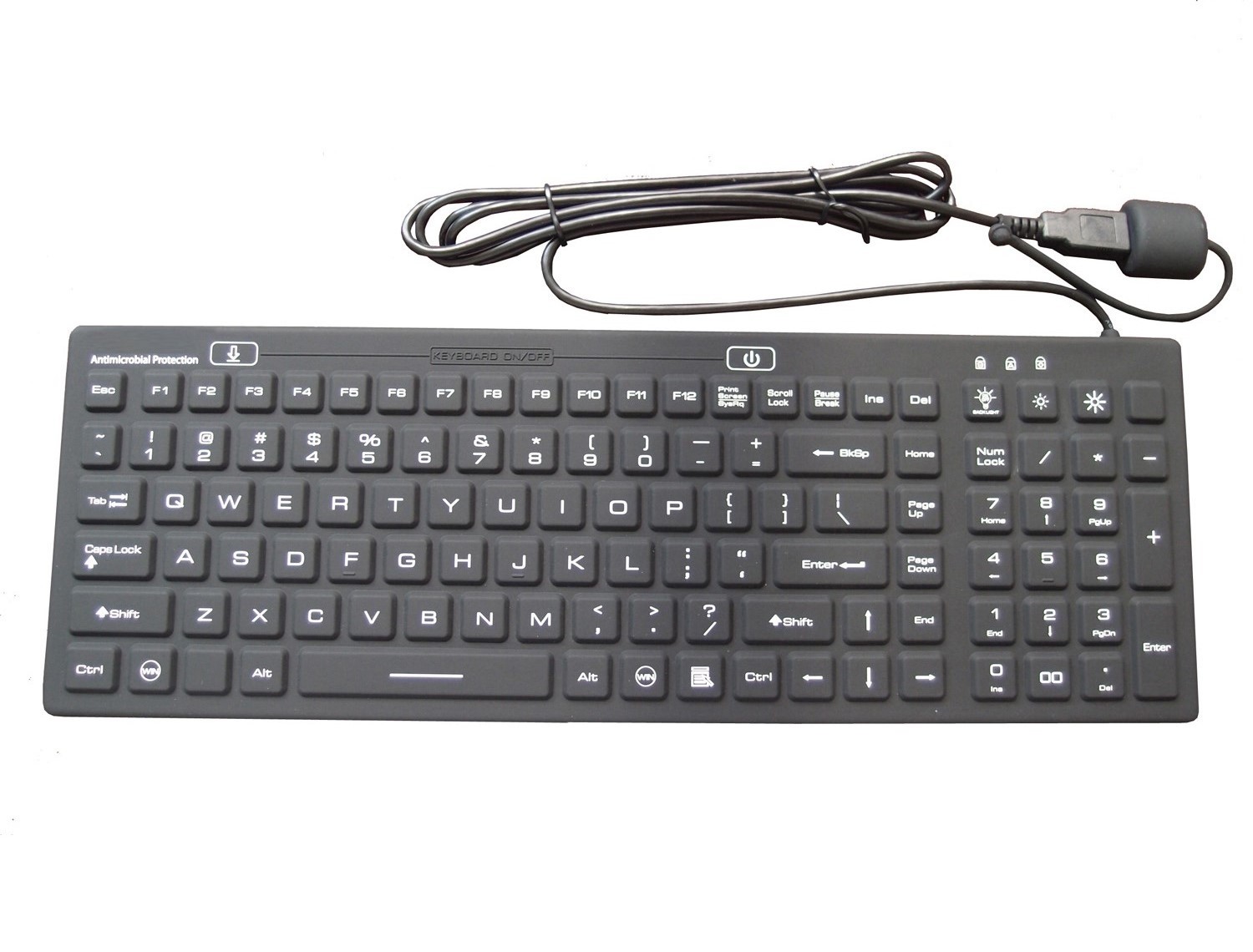 China Medical Grade Industrial Keyboard Mouse Durable Rubber Coating Black / White Color factory