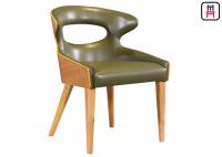 China Unique Leather Upholstered Wooden Dining Chairs With Curved Unibody Plywood Back factory