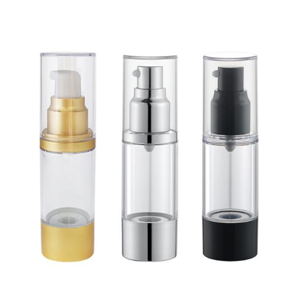 Quality empty clear Gold Airless Pump Bottle for skincare packaging for sale