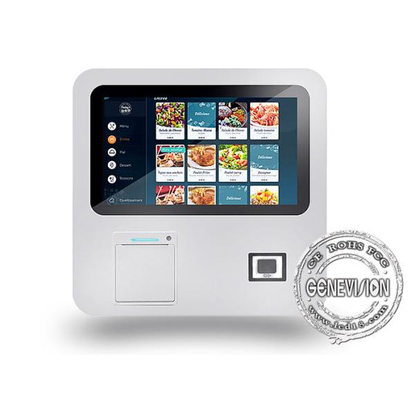 15.6" Wall Mountable Printer QR Code Reader Self Service Kiosk With PC ...