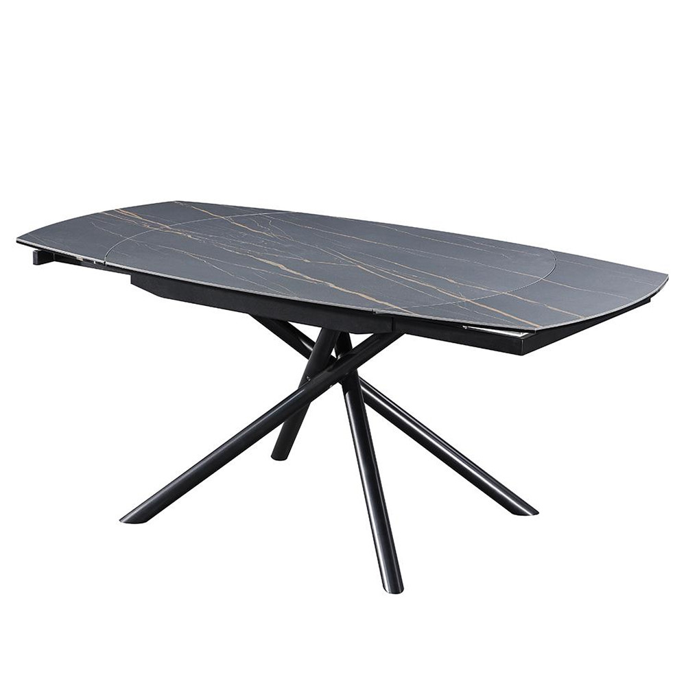 China Extendable Black Marble Side Table , Multiscene Modern Dining Room Table for sale