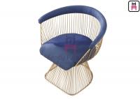 China Warren Platner Stainless Steel Chairs Replica Classic With Fabric &amp; Leather Cushion factory