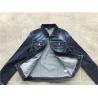 China Womens Dark Wash Denim Jacket , Zip Through Ladies Trucker Jacket TW76740 factory