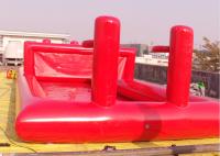 China Airtight Red Tennis Court Shape Inflatable Sports Games With 4 Basket Hoops factory