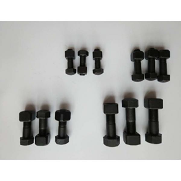 Quality Bulldozer / Excavator Track Shoe Bolts And Nuts 4F3653 High Hardness Black Color for sale