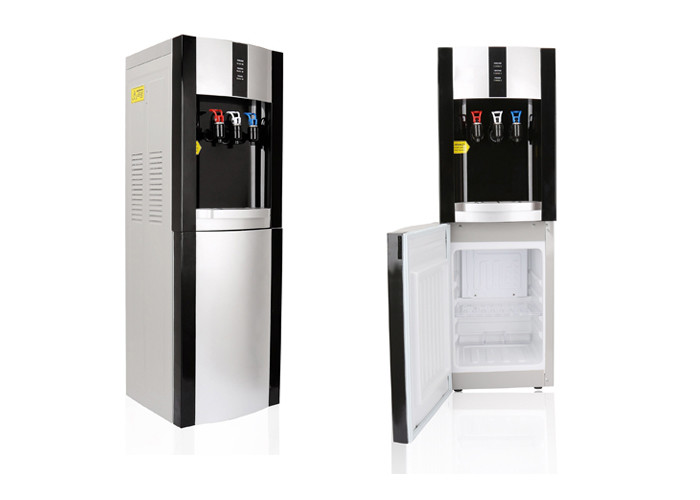 China 3 Tap Free Standing Water Dispenser , Floor Standing Water Dispenser With Refrigerator for sale