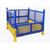 Quality Collapsible Wire Mesh Pallet Containers Welded Wire Cage Powder Coated Finish for sale