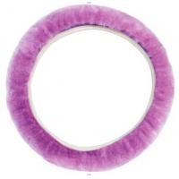 China Customized Pink Sheepskin Steering Wheel Cover Fur Car Wheel Cover factory