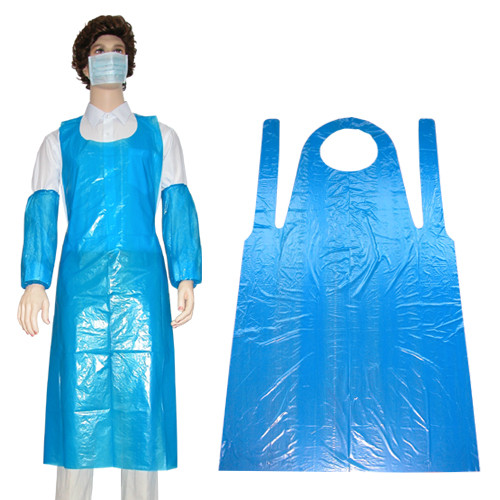 China Anti Barrier Disposable PE Apron , Dust Proof Blue Plastic Aprons factory