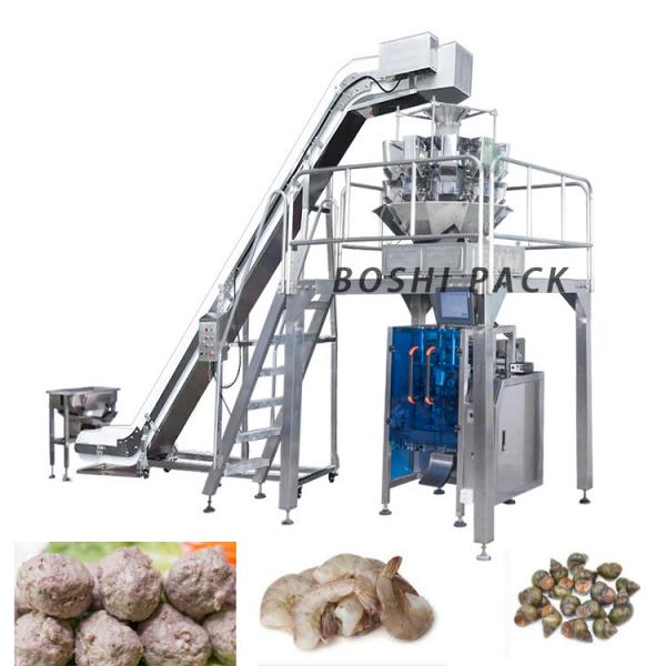 Quality Potato Chips Meat Ball Frozen Food Packing Machine With Filling Weighing Wrapping for sale