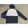 China Hooded Cagoules Mens Polyester Bomber Jacket Navy White Block Soft Shell Fabric factory