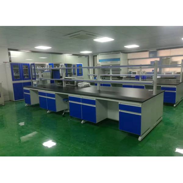 Quality Chemical Wood Lab Furniture , Laboratory Island Bench With Reagent Shelf for sale