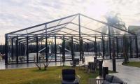 China 20x40m Transparent Aluminum Structure Tent With Glass Sidewall And Glass Door factory