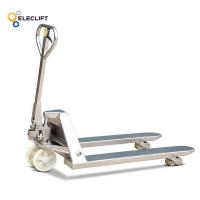 China 2500kg Stainless Steel Pallet Truck Manual With Polyurethane Wheels factory