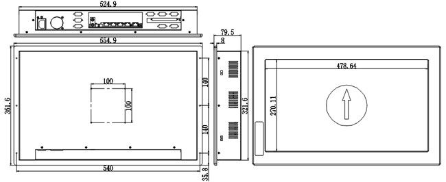 IPPC-2106TW2 21.5" Industrial Touch Panel PC Supporting Desktop CPUs I3 I5 I7 Series 1 PCI Or PCIE Extension 0