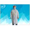 China Non - Woven Disposable Lab Coats With Velcro Fastening Soft And Breathable factory