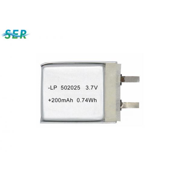 Quality Small Lithium Ion Polymer Battery 502025 3.7V , Lithium Polymer Cells 210mAh for sale