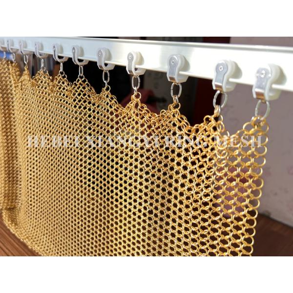 Quality Gold Color Wm Serie Chainmail Ring Mesh Curtain For Architectural Design for sale