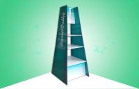 China 2 - Sided POP Corrugated Cardboard Display Ladder Shape With Shelves / Metal Hooks factory