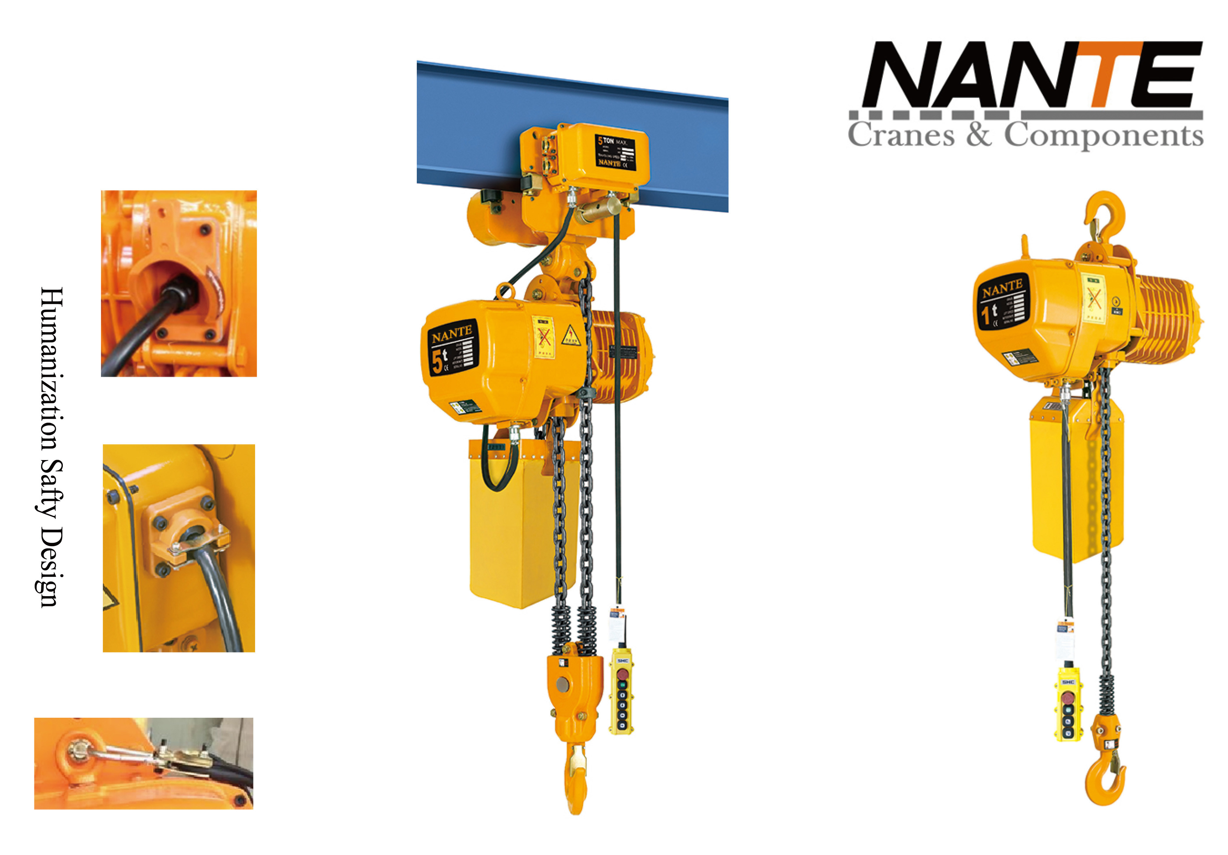 China Yellow 1 T NCH Series Electric Chain Hoist Lifting Equipment With Hook for sale