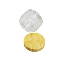 China 200g Glass Cream Jar With Bamboo Lid for Product Body Butter in any color you want for sale