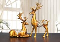 China Christmas Reindeer Resin Arts And Crafts Home / Hotel Decoration Use factory