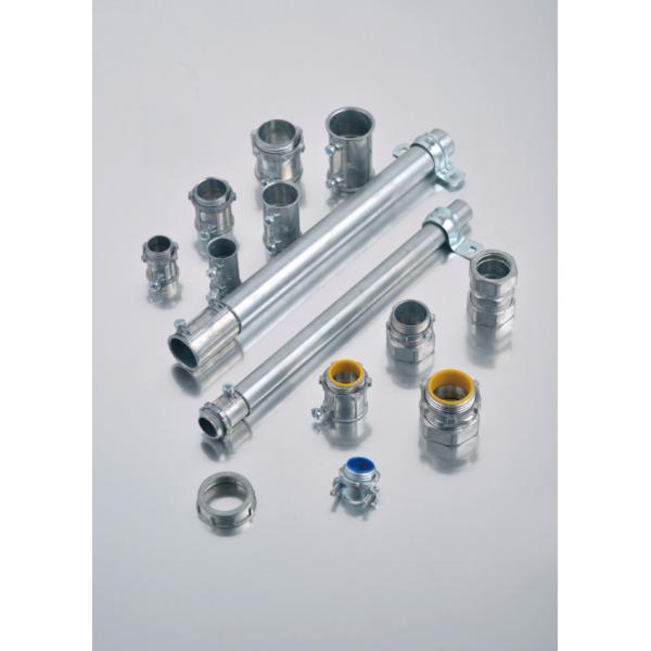 Quality Aluminum Electrical Conduit Fittings , EMT Pipe Connectors Polished Finish for sale