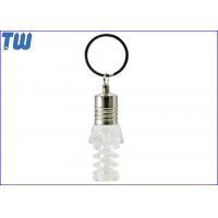 China Transparent LED Light Bulb Type 8GB Pen Drive Metal Cap with Key Ring for sale
