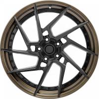 China 18 19 20 inch two piece aluminum car wheel brown colour brush PCD 5x114.3 forged car rims factory