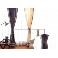 China patchwork white and navy curtains , Plain Style Home living room curtains factory