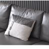 China italian style modern leather/PU furniture sofa lounge sectional with feather cushions and metal legs factory