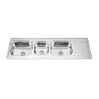 Quality Welding Stainless Steel Sink With Double Drainboard 120x60cm for sale