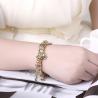 China SJ Bonzer Rose Flower Key Charm Bracelet Magnet Buckle Cubic Zirconia Dubai Jewelry Handmade Gold Bead Bracelet factory