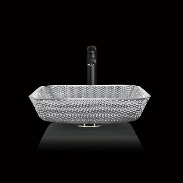 Quality Shinning Square Countertop Bathroom Sink Chromed Electroplated Coloured Wash Hand Basins for sale