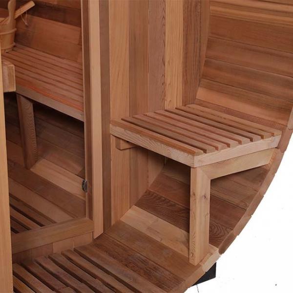 Quality Red Cedar Wood Fired Barrel Sauna Room Barrel Shaped 2 - 4 Person for sale