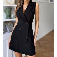 Quality Oem Apparel Manufacturers Women'S Suit Dress Sexy Sleeveless Button Up Skirt for sale