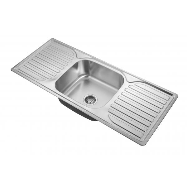 Quality 120x50cm Commercial Single Bowl Sink With 2 Drainboard for sale