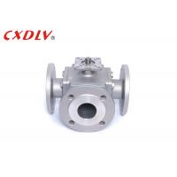 Quality Small Full Port 3 Way Flanged Ball Valve Square Body with Mounting Pad for sale
