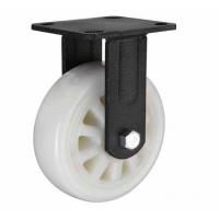China Durable caster fixed 4x2 white nylon wheel for heavy duty caster with black lacquer plated for sale