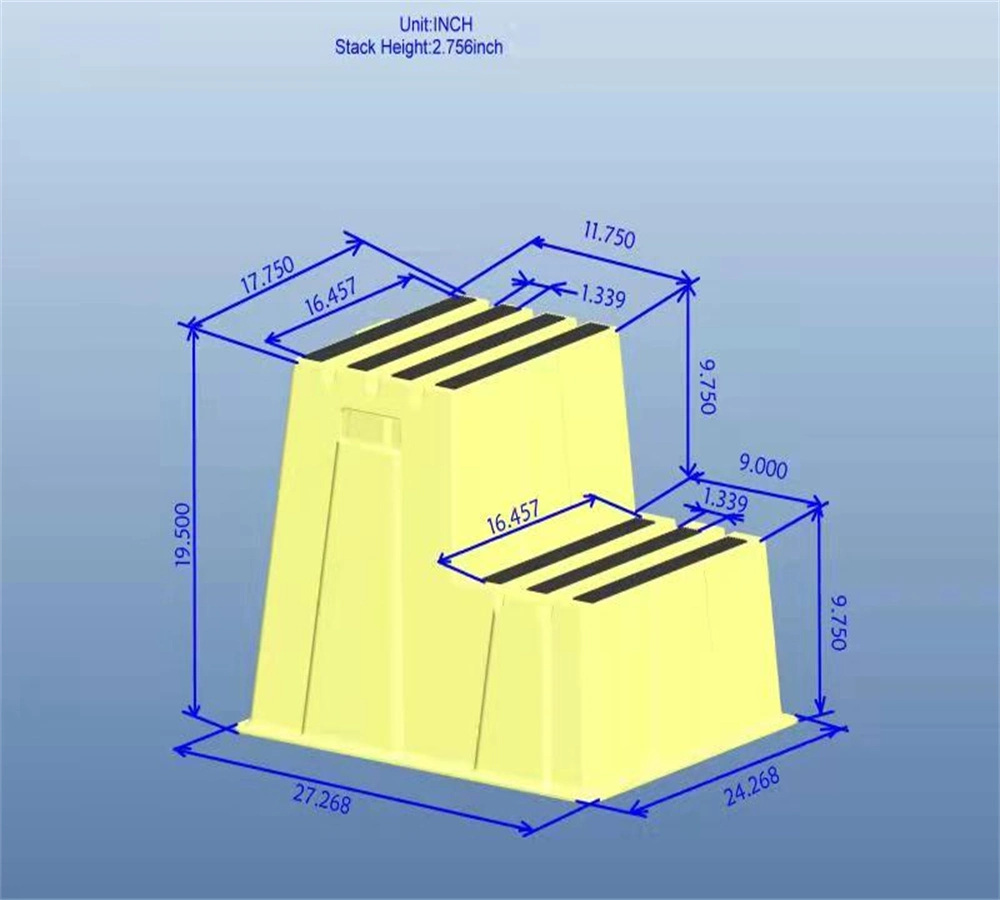 2 Steps Plastic Step Stool with 500lb. Loading Capacity (44ZJ61)