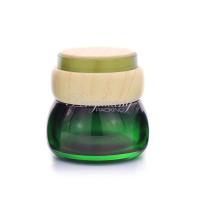 China 120ml 4oz Cream Glass Jars Green Color For Skin Care Products factory