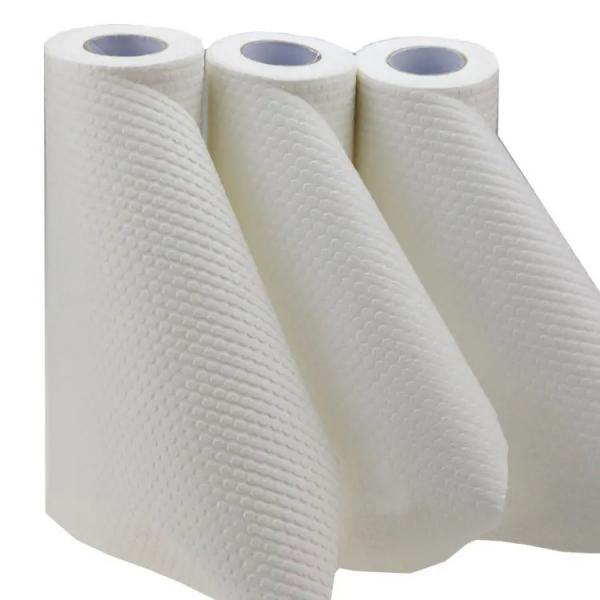 Quality BSCI White Non Woven Cloths Spunlace 60gsm Embossed PP Material for sale