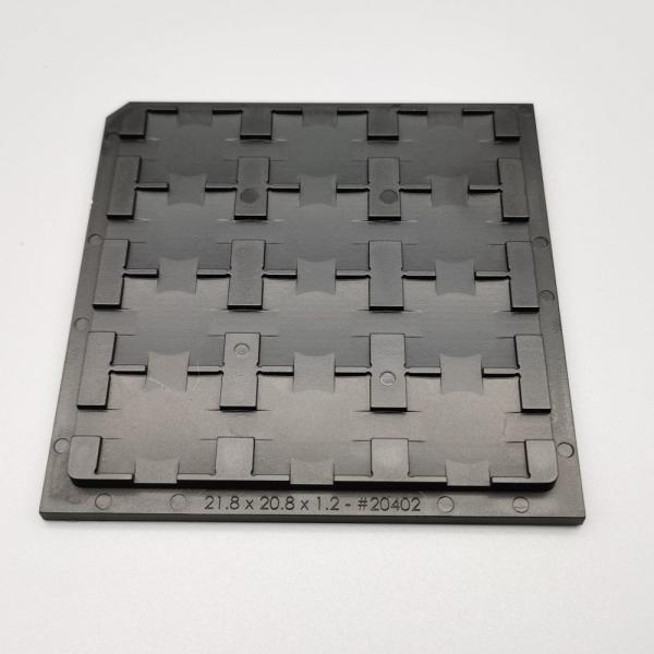 Quality Black Plastic Waffle Pack Tray ESD 12PCS High Temperature Tray for sale