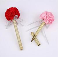China Wedding Creative Signature pen flower design with Ribbon pendants Wedding Gift Pen promotion gift factory